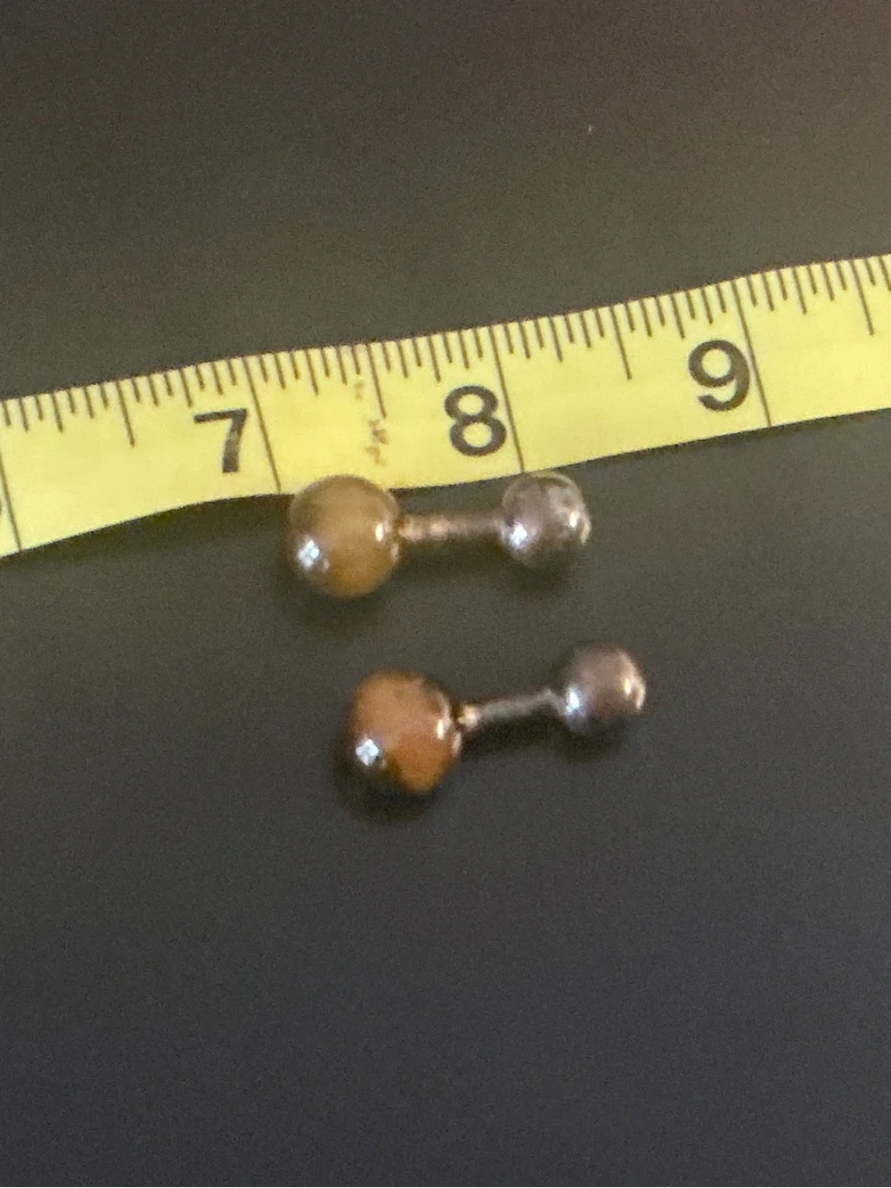 Vintage Tiger Eye Double-Sided (Dumbbell) Cuff Links